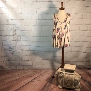 Maeve Floral Pleated Sleeveless Blouse